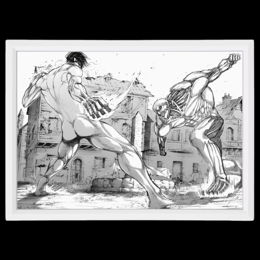 Gigante d'Assalto vs Gigante Corazzato | Attack on Titan | Frame | 13x18