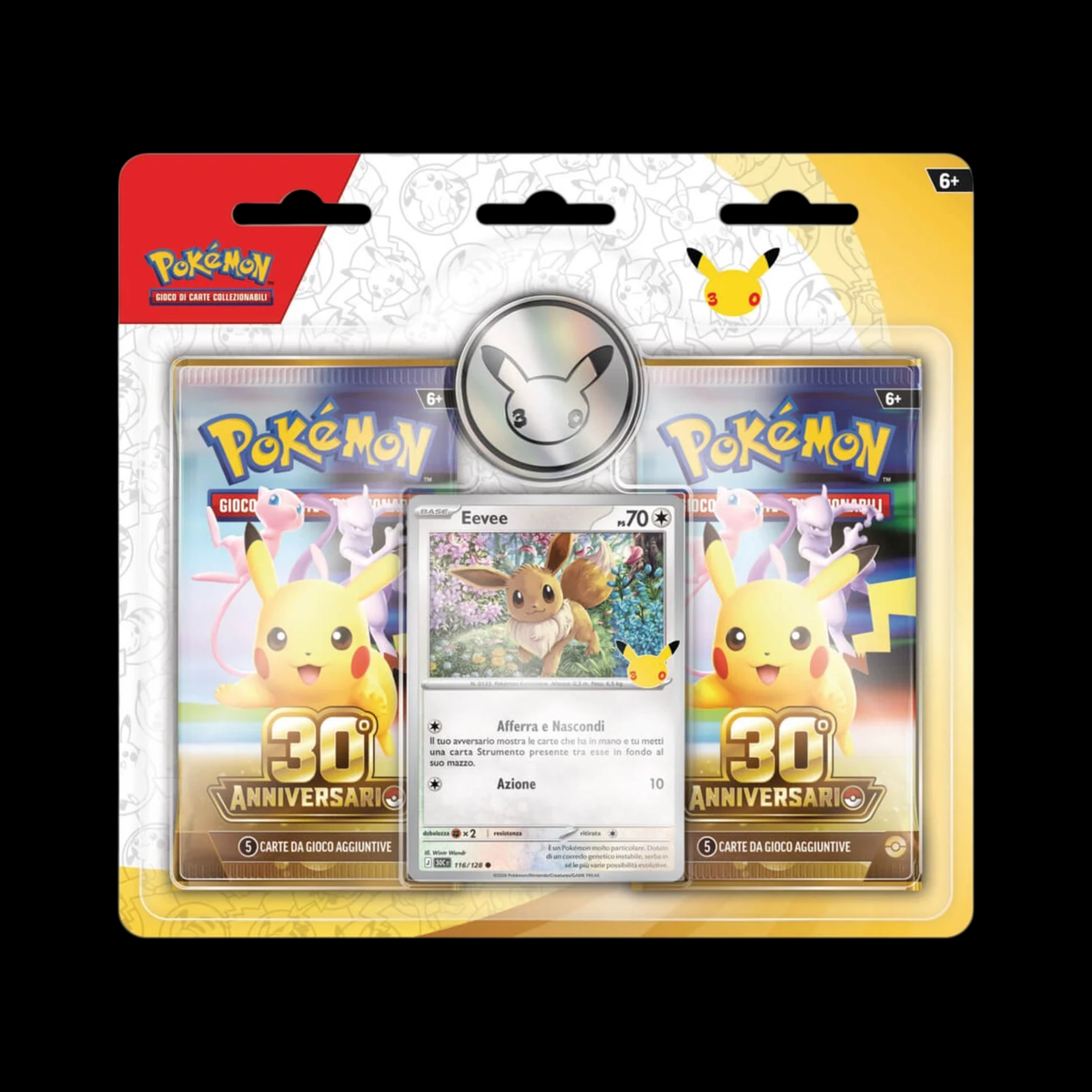 Blister 2 Bustine + Carta Promo Eevee – 30° Anniversario - Pokémon TCG - ITA [SEALED]